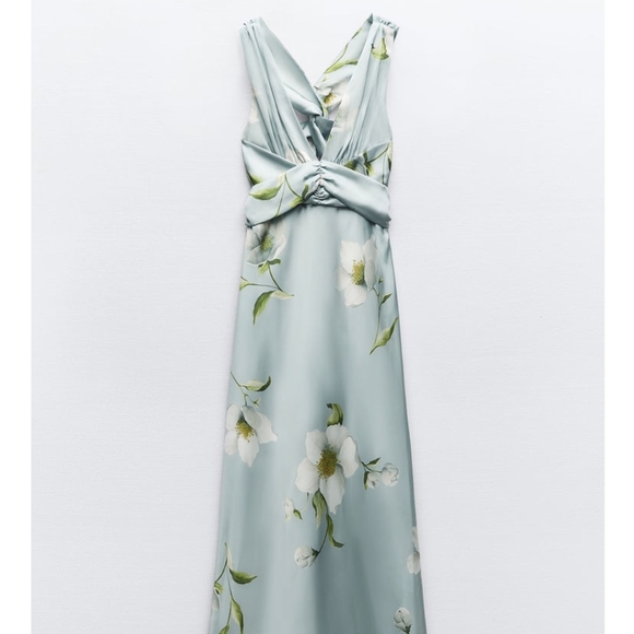 Zara Satin Floral Dress - Picture 3 of 4